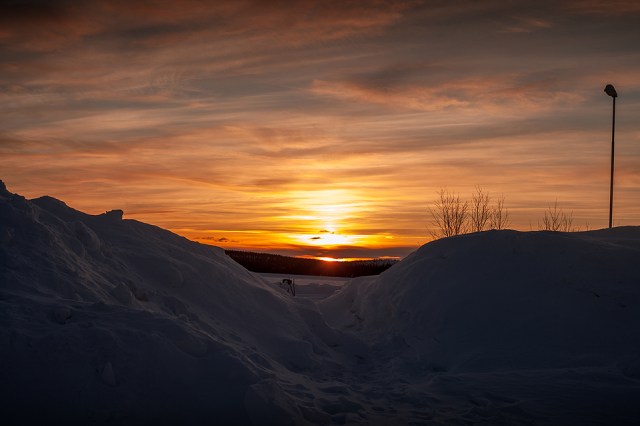 beautiful sunset in Porjus
