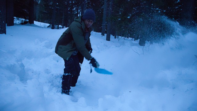 had to dig the snow before pitching my tent