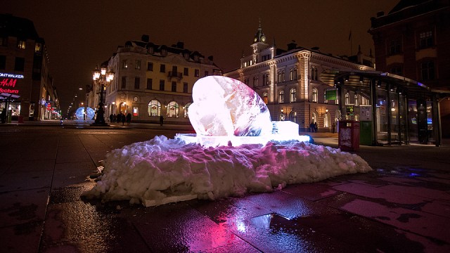 ice sculpture everywhere in Uppsala