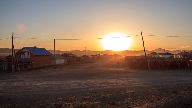 Small village of Lun under the light of the dusk