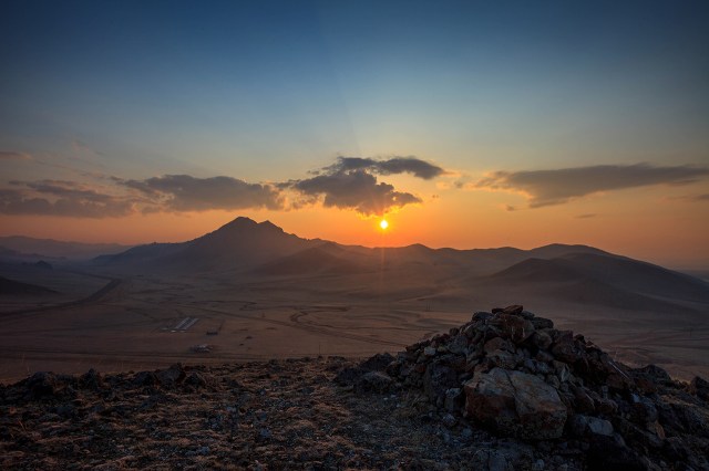 watching the sunrise in Terelj