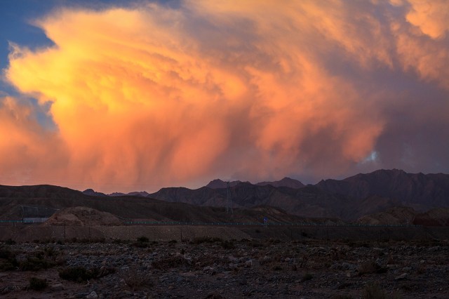 beautiful colours of the clouds during sunset
