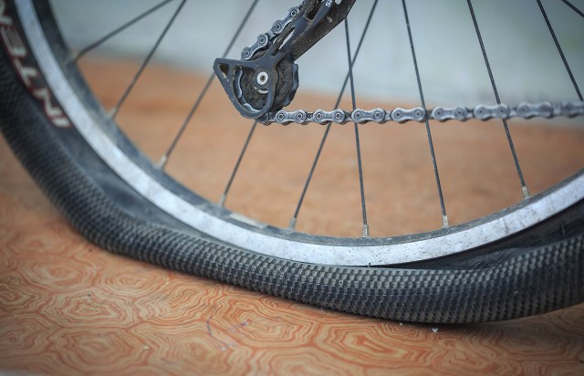 when I'm not riding, my tyre turned flat and looks like a chewing gum