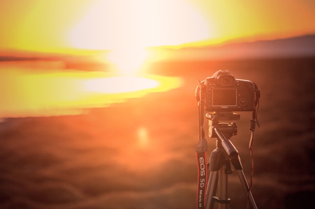 filming the beautiful sunset