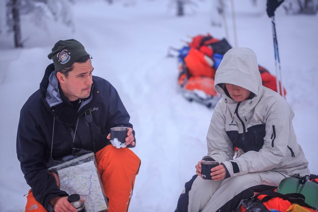 Petri and Heidi, my Finnish brother and sister. I think theyre discussing about the taste of the hot chocolate there