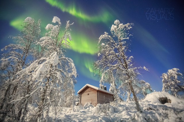when the fullmoon is shining and the auroras are dancing, Finnish Lapland turned into a fantasy land